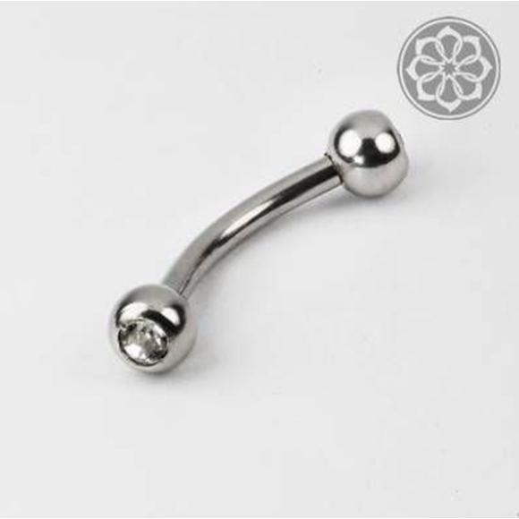 Piercing Microbell Curvo 10mm com Strass