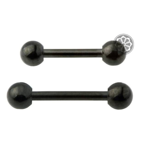 Piercing Microbell Reto Preto 6mm 12 Unidades em Aço  PVD