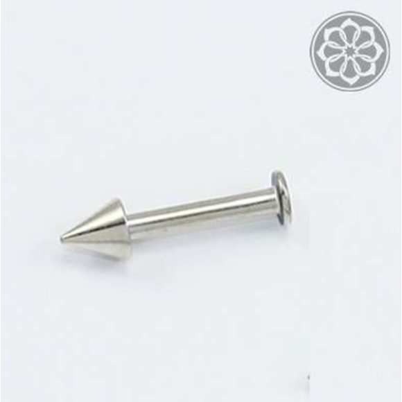 Piercing Labret  6mm 12 Unidades com Spike em Aço