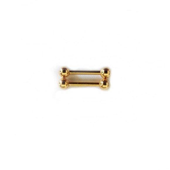 Piercing Microbell Reto 8mm Folheado a Ouro