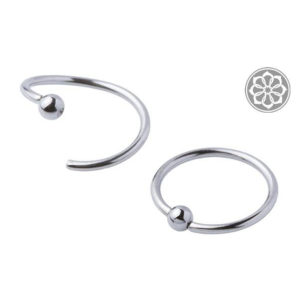 Argola Captive falso 10mm 12 Unidades em Aço Cirúrgico 316L (Low Carbon).