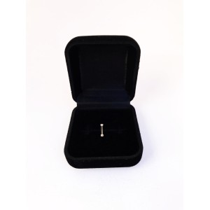 Piercing Straight With Stone Ouro Branco 18K