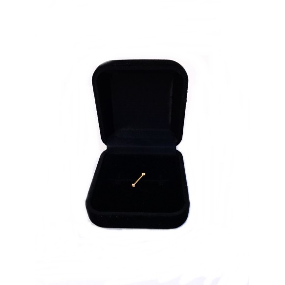 Piercing Straight With Stone Ouro Amarelo 18K