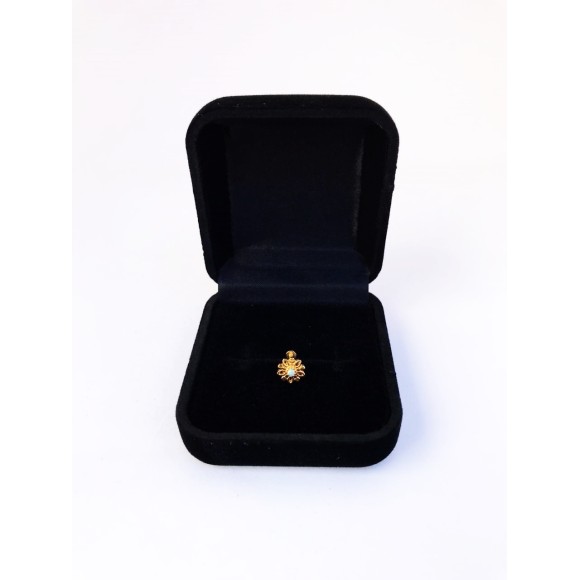 Piercing Flower Drop Com Opala Cravejada em Ouro Amarelo 18K