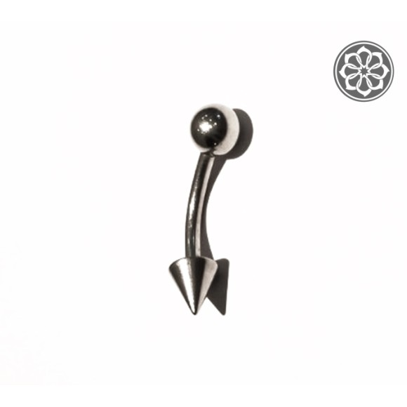 Piercing Microbell Curvo 10mm 12 unidades  com Spike & Bolinha