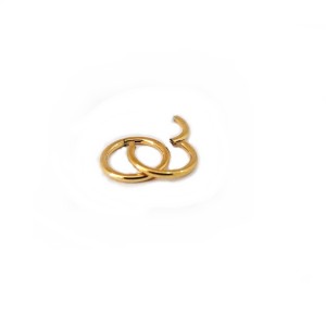 Piercing Argola Segmento 8mm PVD Gold em Aço 2 Unidades