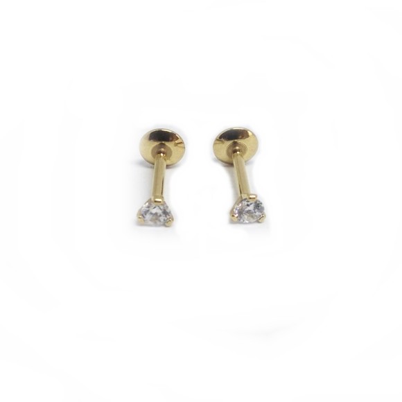 LABRET ZIRCÔNIA C/ GARRA PVD GOLD PEDRA 2.5MM 1.2X8X2.5